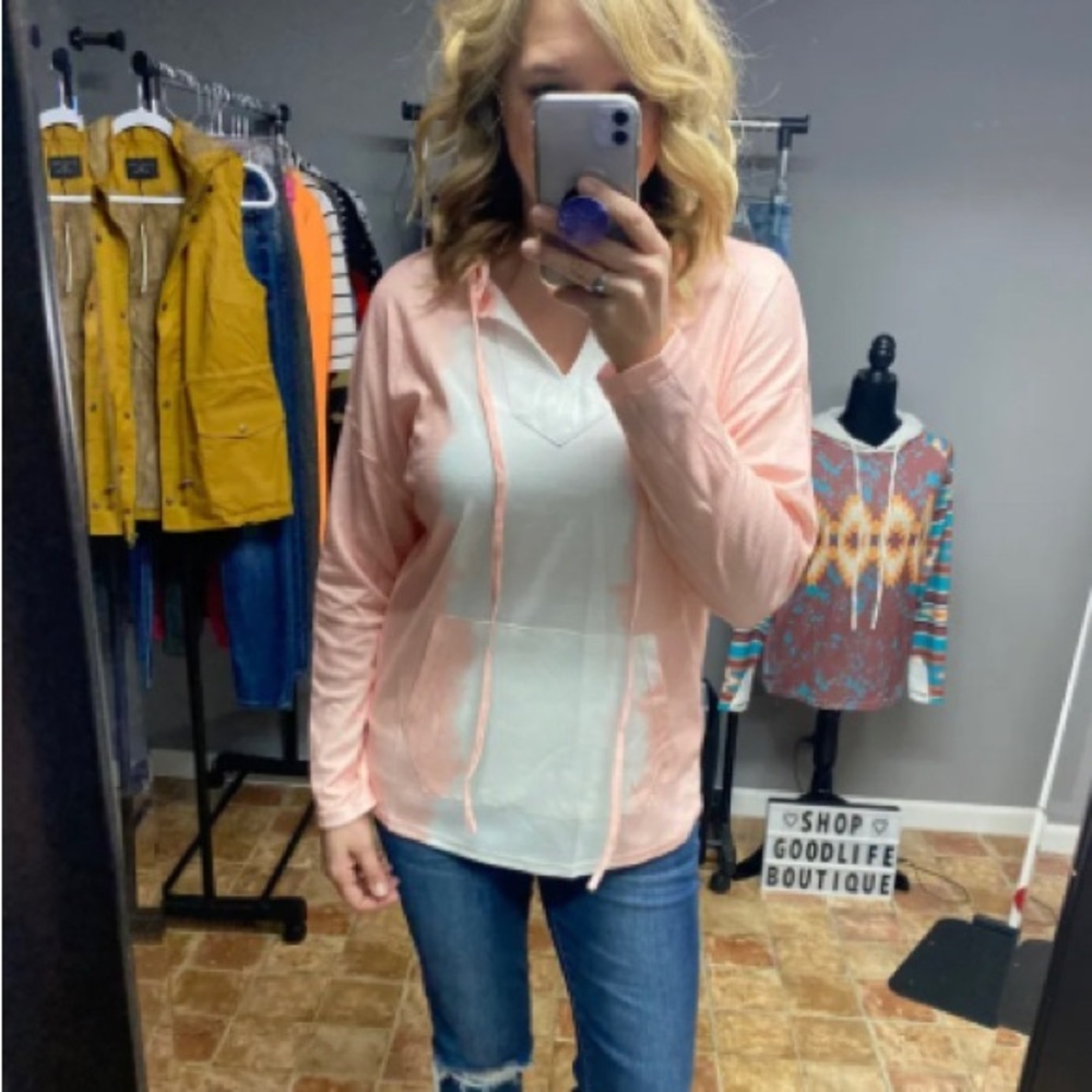BOUTIQUE L/S OMBRÉ Lightweight Hooded Pullover NEW!